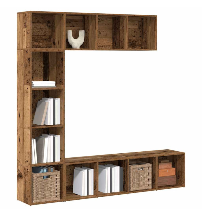 Bibliothèques 3 pcs vieux bois bois d'ingénierie | Mobilier & Déco