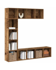Bibliothèques 3 pcs vieux bois bois d'ingénierie | Mobilier & Déco