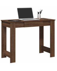 Bureau chêne marron 100x45x75 cm bois d'ingénierie | Mobilier & Déco