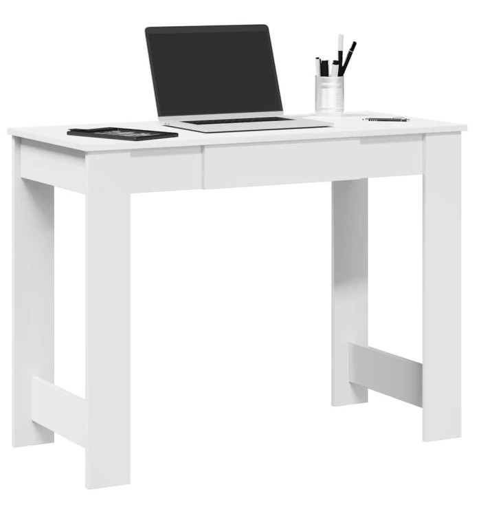 Bureau blanc 100x45x75 cm bois d'ingénierie | Mobilier & Déco