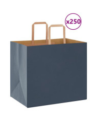 Sacs en papier 250 pcs avec poignées bleu 32x22x28 cm | Mobilier & Déco