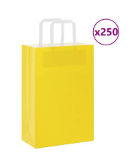 Sacs en papier 250 pcs avec poignées jaune 21x11x31 cm | Mobilier & Déco