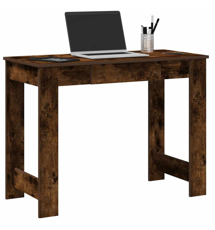 Bureau chêne fumé 100x45x75 cm bois d'ingénierie | Mobilier & Déco