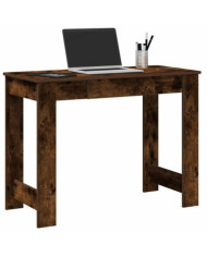 Bureau chêne fumé 100x45x75 cm bois d'ingénierie | Mobilier & Déco
