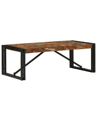 Table basse multicolore 100x50x35cm bois de récupération massif | Mobilier & Déco
