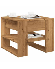 Table basse chêne artisanal 55,5x55x45 cm bois d'ingénierie | Mobilier & Déco