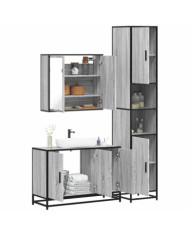 Ensemble de meubles de salle de bain 3 pcs Sonoma gris | Mobilier & Déco