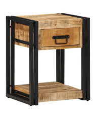 Table de chevet 40x35x50 cm bois brut massif de manguier | Mobilier & Déco
