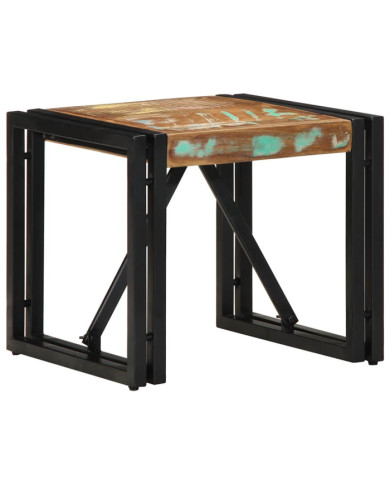 Table basse multicolore 40x40x35 cm bois de récupération massif | Mobilier & Déco