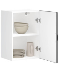 Armoire murale de cuisine Lucca noir bois d'ingénierie | Mobilier & Déco