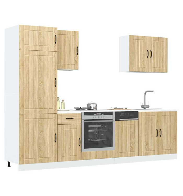 Ensemble d'armoires de cuisine 7 pcs Lucca bois d'ingénierie | Mobilier & Déco