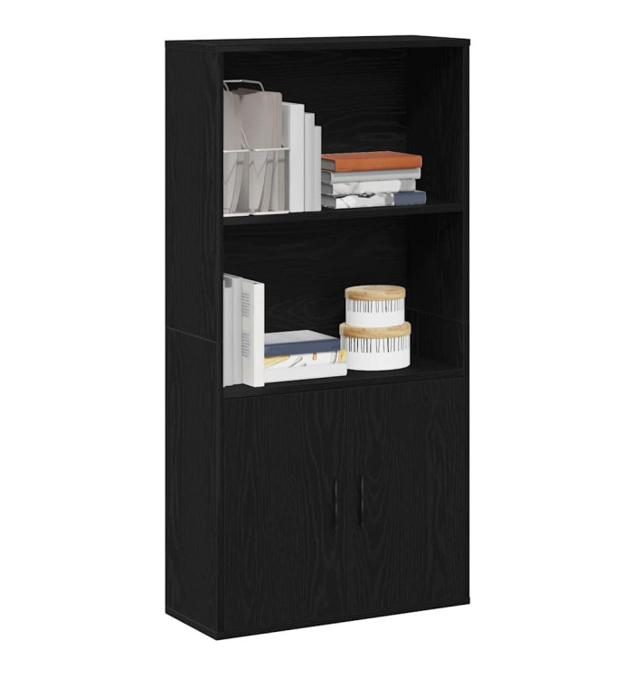 Bibliothèque chêne noir 60x24x120 cm bois d'ingénierie | Mobilier & Déco