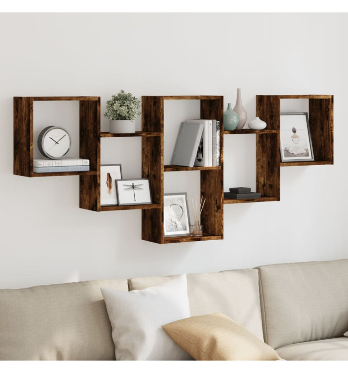 Étagère murale chêne fumé 159x18x66 cm bois d'ingénierie | Mobilier & Déco