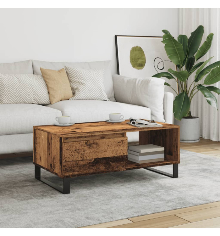 Table basse vieux bois 90x50x36,5 cm bois d'ingénierie | Mobilier & Déco