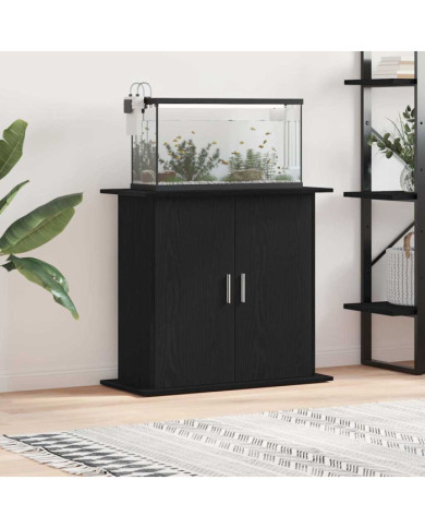 Support pour aquarium chêne noir 81x36x73 cm bois d'ingénierie | Mobilier & Déco
