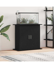 Support pour aquarium chêne noir 81x36x73 cm bois d'ingénierie | Mobilier & Déco