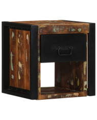 Table de chevet multicolore 40x35x40 cm bois de récupération | Mobilier & Déco