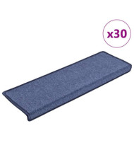 Tapis d'escalier 30 pcs 65x25 cm Bleu | Mobilier & Déco