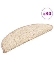 Tapis d'escalier 30 pcs crème 56x17x3 cm | Mobilier & Déco