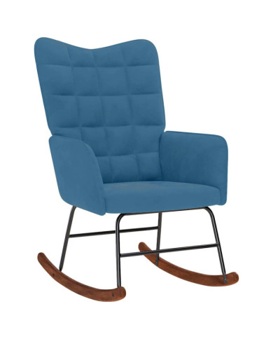 Chaise à bascule Bleu Velours | Mobilier & Déco