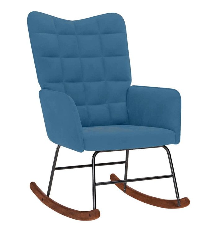 Chaise à bascule Bleu Velours | Mobilier & Déco