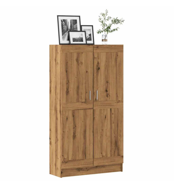 Bibliothèque chêne artisanal 82,5x30,5x150 cm bois d'ingénierie | Mobilier & Déco