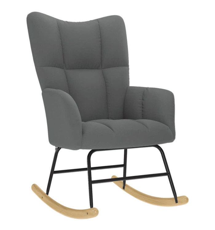 Chaise à bascule Gris foncé Tissu | Mobilier & Déco