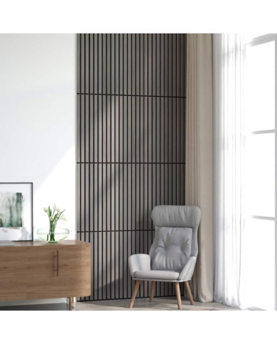 Panneaux muraux acoustiques 8pcs lattes 60,5x60cm placage chêne | Mobilier & Déco