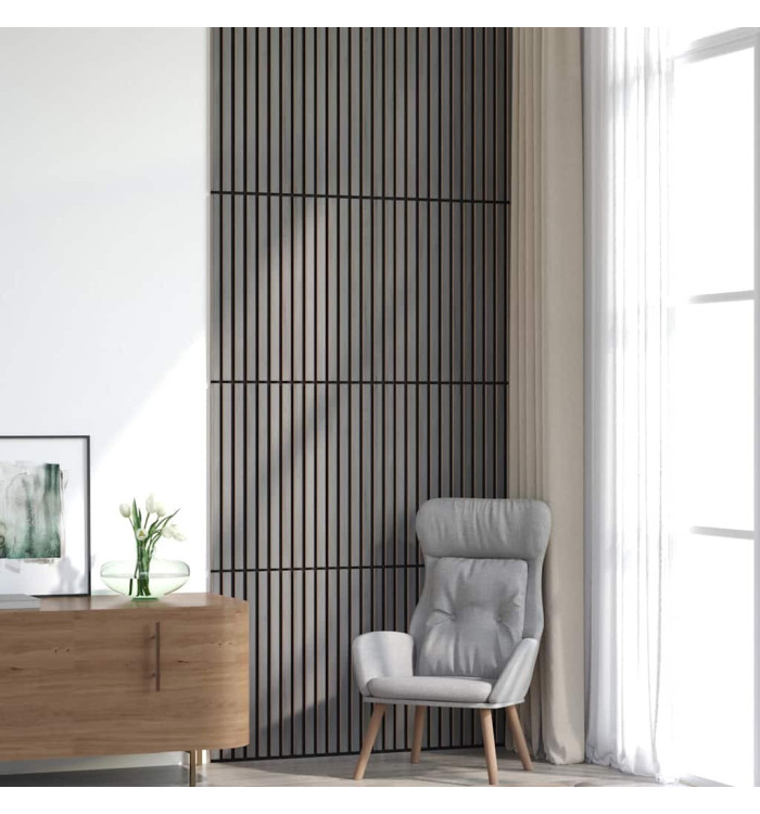 Panneaux muraux acoustiques 8pcs lattes 60,5x60cm placage chêne | Mobilier & Déco