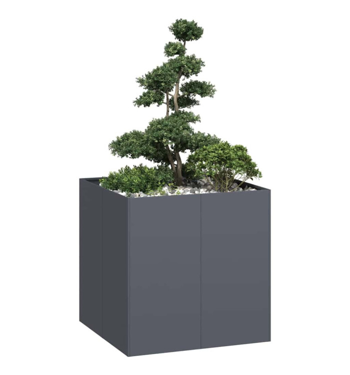 Jardinière anthracite 80x80x80 cm acier | Mobilier & Déco