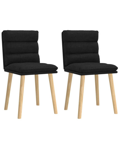 Chaises à manger lot de 2 noir tissu | Mobilier & Déco