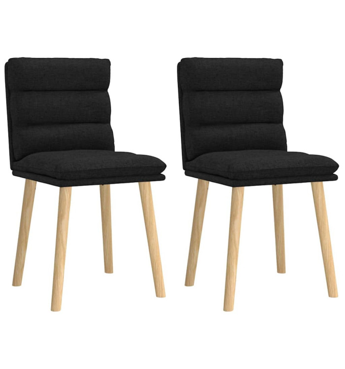 Chaises à manger lot de 2 noir tissu | Mobilier & Déco