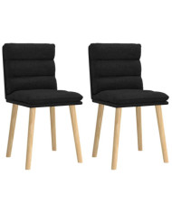 Chaises à manger lot de 2 noir tissu | Mobilier & Déco