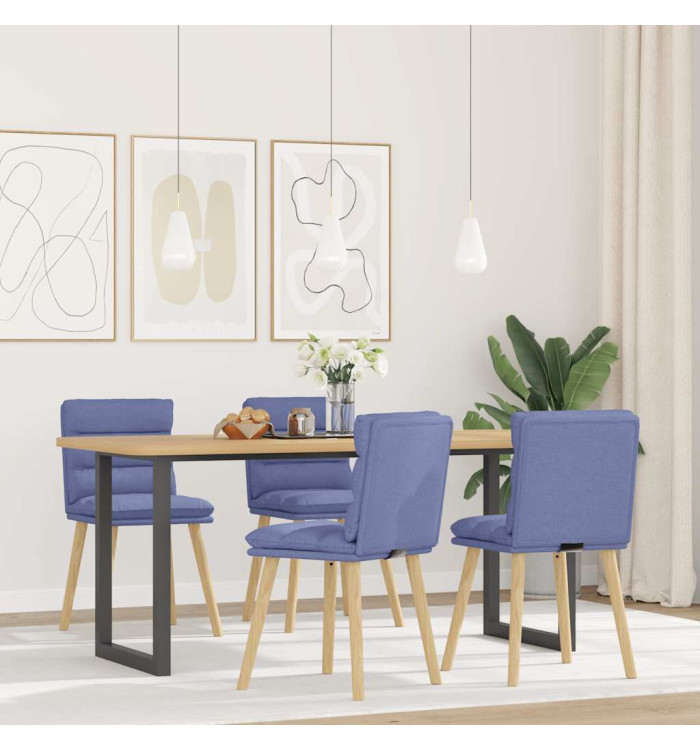 Chaises à manger lot de 4 bleu jean tissu | Mobilier & Déco