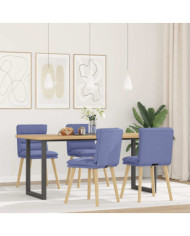 Chaises à manger lot de 4 bleu jean tissu | Mobilier & Déco
