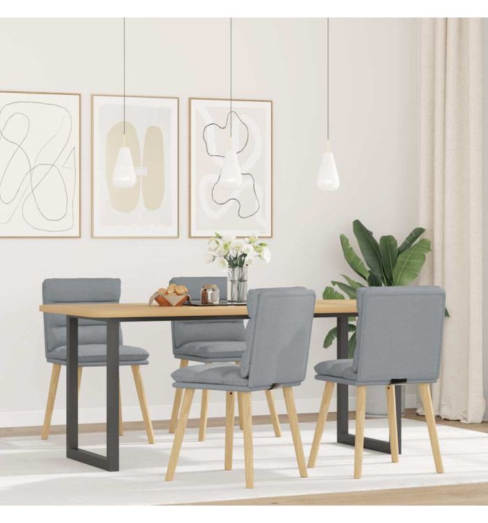 Chaises à manger lot de 4 gris clair tissu | Mobilier & Déco