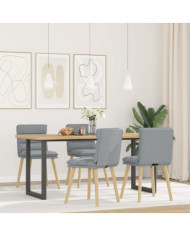 Chaises à manger lot de 4 gris clair tissu | Mobilier & Déco