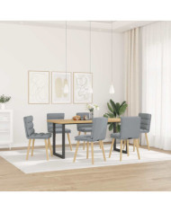 Chaises à manger lot de 6 gris clair tissu | Mobilier & Déco