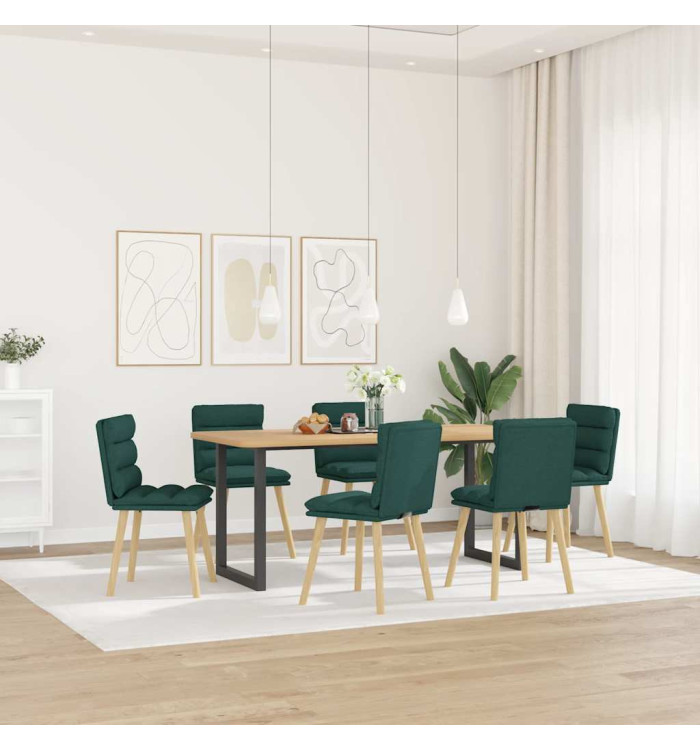 Chaises à manger lot de 6 vert foncé tissu | Mobilier & Déco