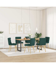 Chaises à manger lot de 6 vert foncé tissu | Mobilier & Déco
