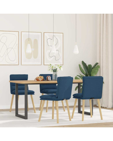 Chaises à manger lot de 4 bleu tissu | Mobilier & Déco