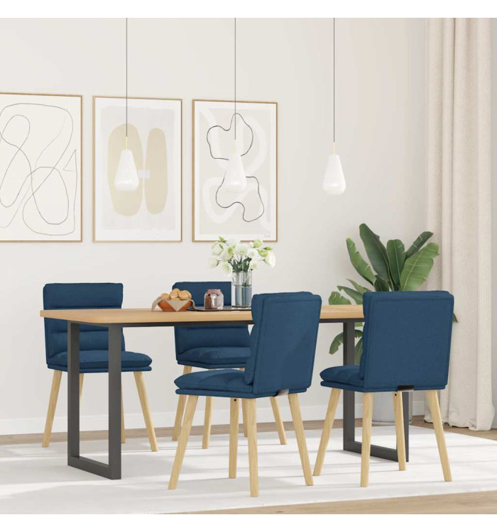 Chaises à manger lot de 4 bleu tissu | Mobilier & Déco
