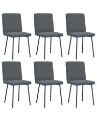 Chaises à manger lot de 6 gris foncé velours | Mobilier & Déco