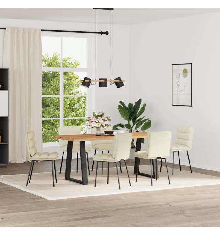 Chaises à manger lot de 6 crème velours | Mobilier & Déco
