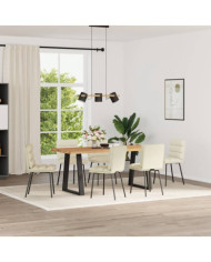 Chaises à manger lot de 6 crème velours | Mobilier & Déco