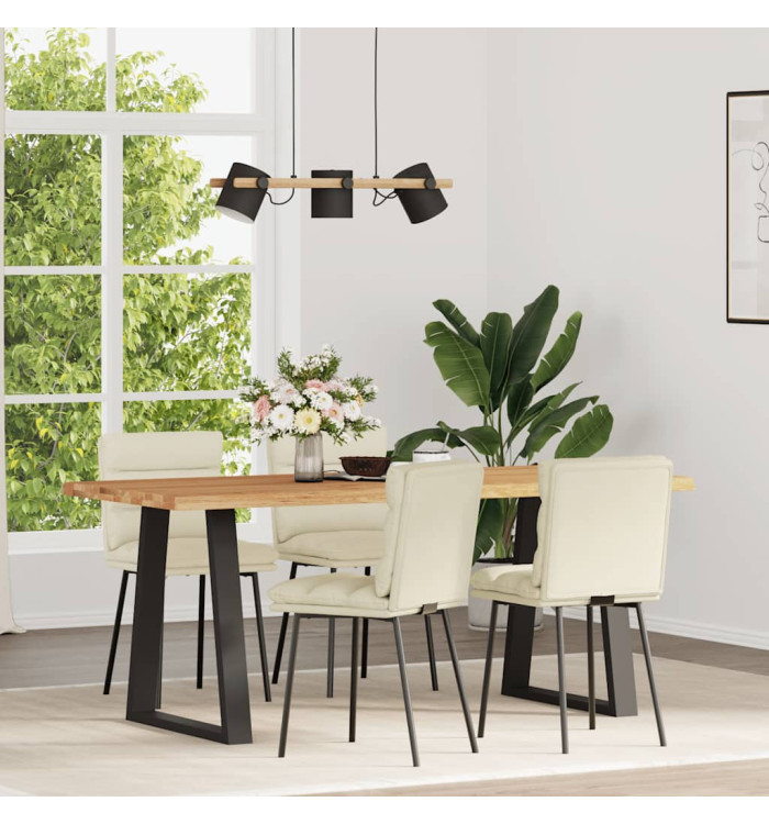Chaises à manger lot de 4 Crème Velours | Mobilier & Déco