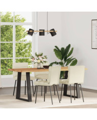 Chaises à manger lot de 4 Crème Velours | Mobilier & Déco