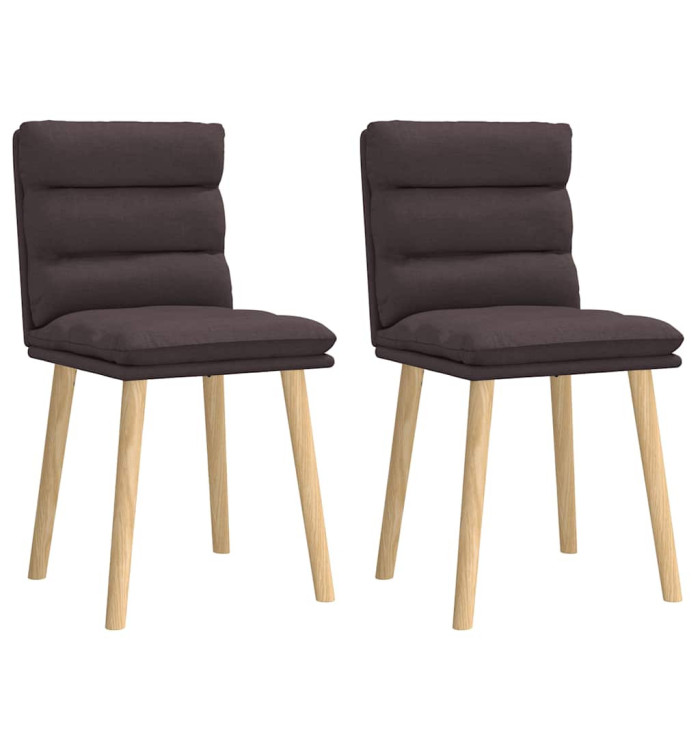 Chaises à manger lot de 2 marron foncé tissu | Mobilier & Déco