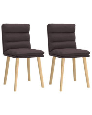 Chaises à manger lot de 2 marron foncé tissu | Mobilier & Déco