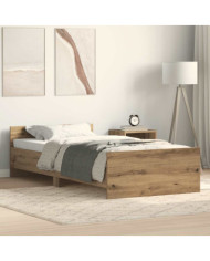 Cadre de lit sans matelas chêne artisanal 75x190 cm | Mobilier & Déco